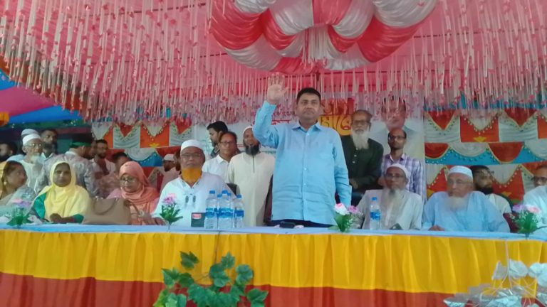 পিরোজপুরের নেছারাবাদে মাহমুদ হোসেনের সমর্থনে গন সমাবেশ।