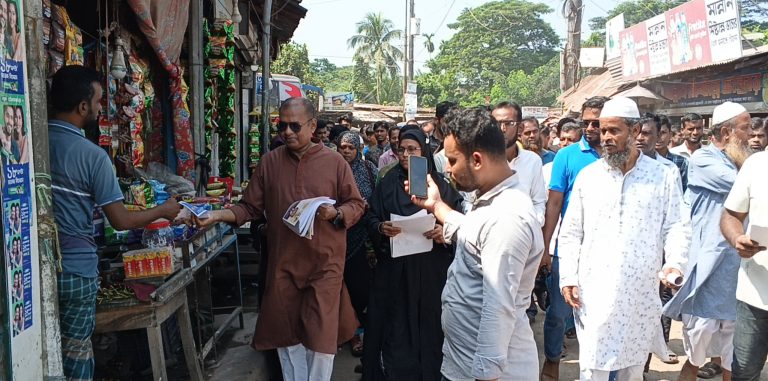 ৩১ দফা কর্মসূচি জনগণের মাঝে পৌঁছে দিতে বরিশাল ১ এ সজ‌লের লিফ‌লেট বিতরন